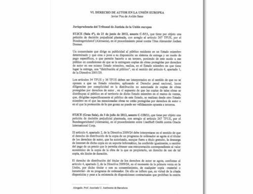 Derecho de Autor de la Unión Europea II